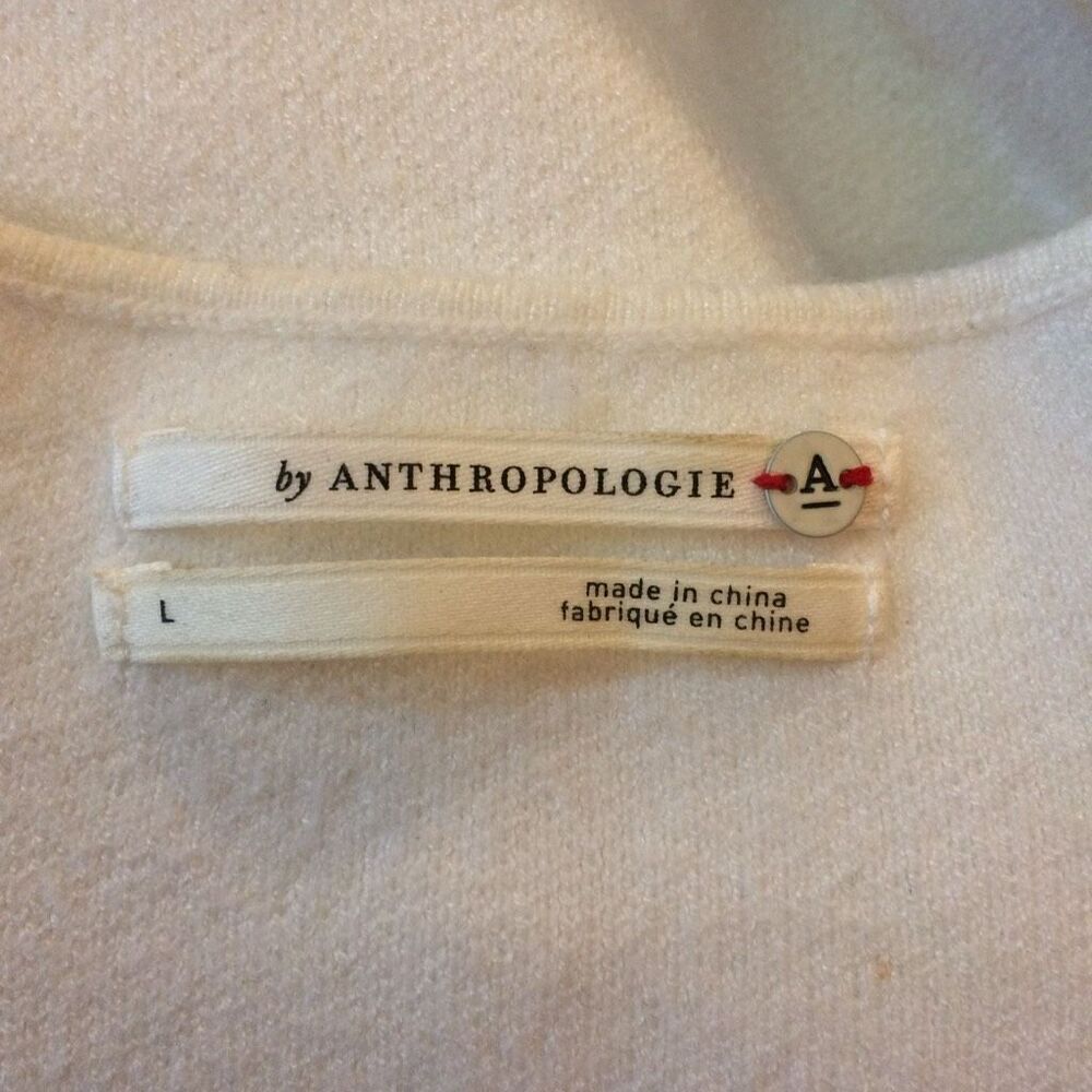 Anthropologie the Beatriz mock neck sweater white black large viscose blend - Picture 4 of 9